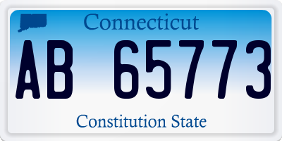 CT license plate AB65773