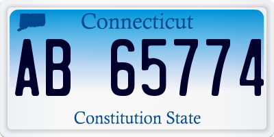 CT license plate AB65774