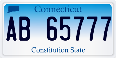 CT license plate AB65777