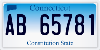 CT license plate AB65781