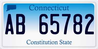 CT license plate AB65782