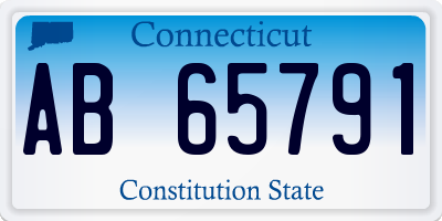 CT license plate AB65791