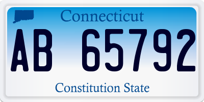 CT license plate AB65792