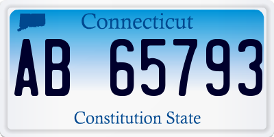 CT license plate AB65793