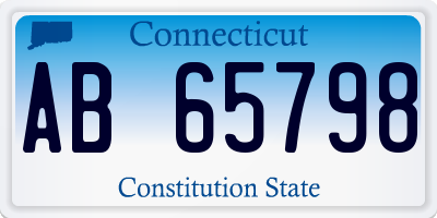 CT license plate AB65798