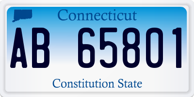 CT license plate AB65801