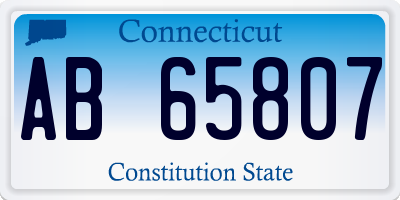 CT license plate AB65807
