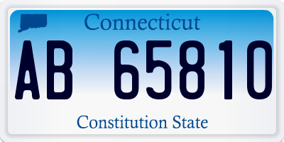 CT license plate AB65810