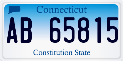 CT license plate AB65815