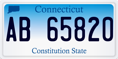 CT license plate AB65820