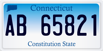 CT license plate AB65821