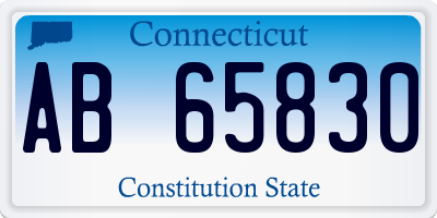 CT license plate AB65830