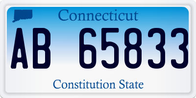 CT license plate AB65833