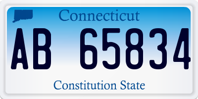 CT license plate AB65834