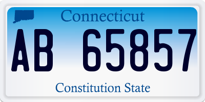CT license plate AB65857