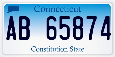 CT license plate AB65874