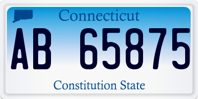 CT license plate AB65875