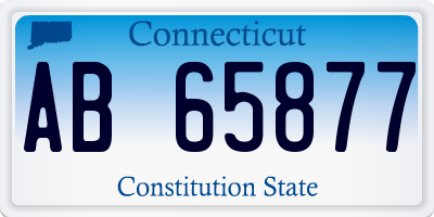 CT license plate AB65877