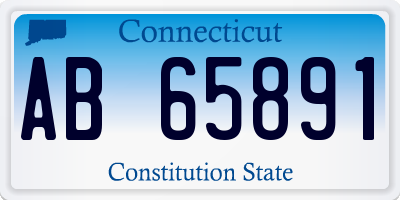 CT license plate AB65891