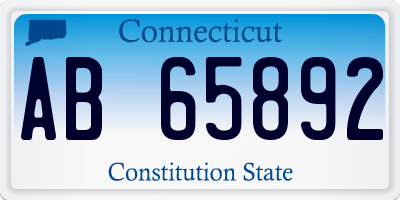 CT license plate AB65892
