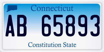 CT license plate AB65893