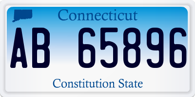 CT license plate AB65896