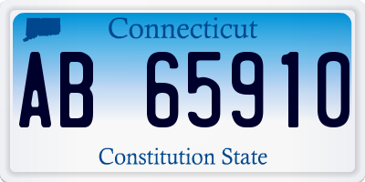 CT license plate AB65910