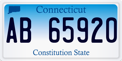 CT license plate AB65920