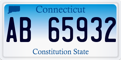 CT license plate AB65932