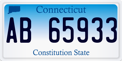 CT license plate AB65933