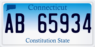 CT license plate AB65934