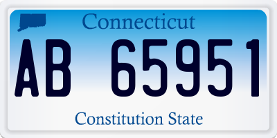 CT license plate AB65951