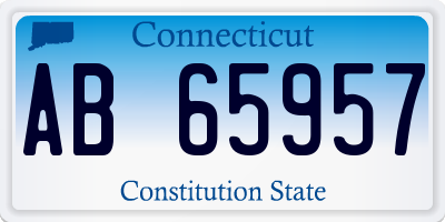 CT license plate AB65957