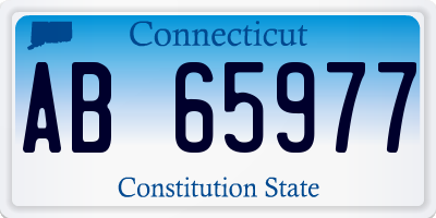 CT license plate AB65977