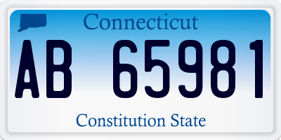 CT license plate AB65981