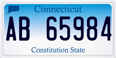 CT license plate AB65984