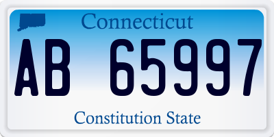 CT license plate AB65997