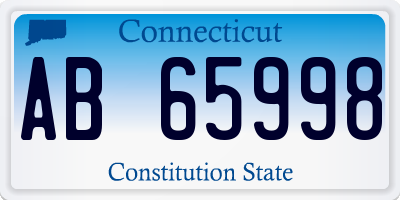 CT license plate AB65998