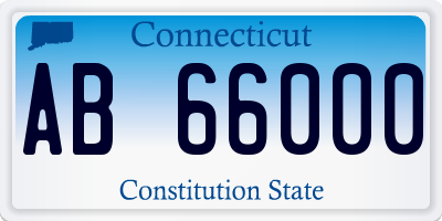 CT license plate AB66000