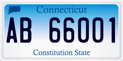 CT license plate AB66001