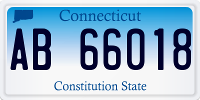 CT license plate AB66018