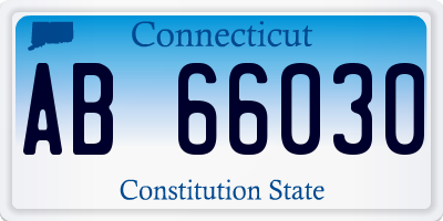 CT license plate AB66030