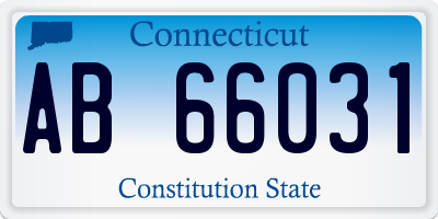 CT license plate AB66031
