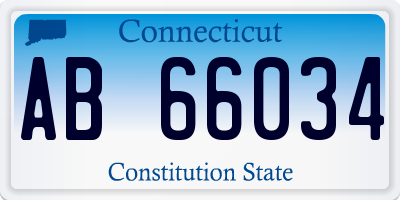 CT license plate AB66034