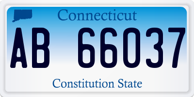 CT license plate AB66037