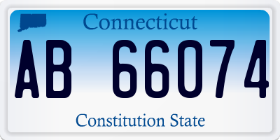 CT license plate AB66074