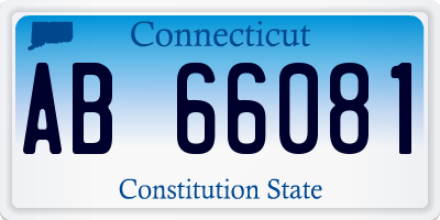 CT license plate AB66081