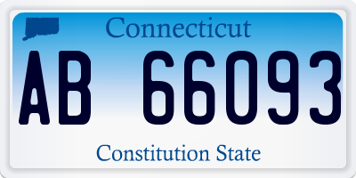 CT license plate AB66093