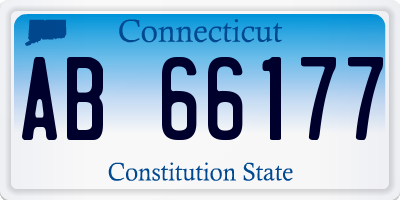 CT license plate AB66177