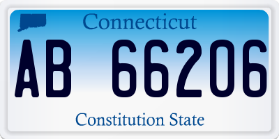 CT license plate AB66206